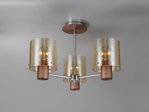 Brooks Semi Flush Light 3 Light